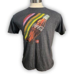Coca Cola Men's Medium Coca cola Bottle & Rainbow Short Sleeve Graphic Tee Shirt